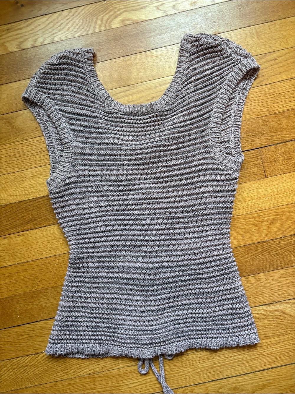 Zara Knit Drawstring Tank in Taupe